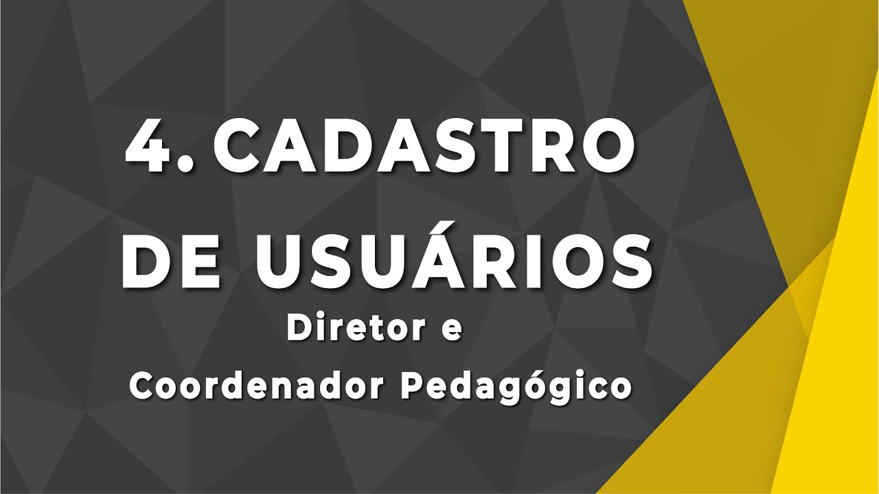 Cadastro de Usuários - Diretor e Coord.